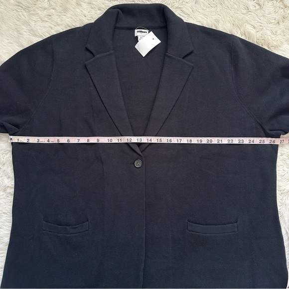 J. Crew Factory Blazer Schoolboy Sweater Single Button Front Cotton Black 3X NWT - Picture 11 of 13